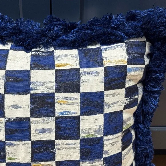 MacKenzie-Childs Indigo Villa Outdoor Throw Pillow - Picture 5 of 11